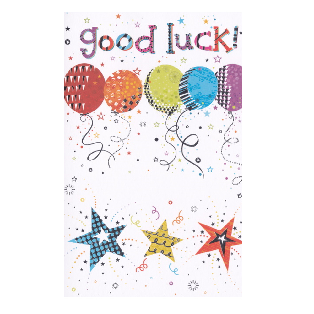 Good Luck Card Balloons & Stars