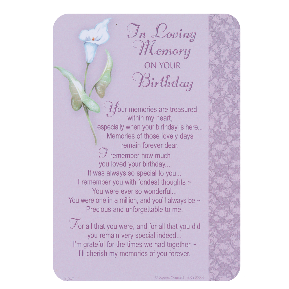 Graveside Memorial Card Loving Memory Birthday