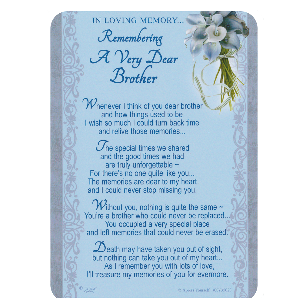 Graveside Memorial Card Loving Memory Brother