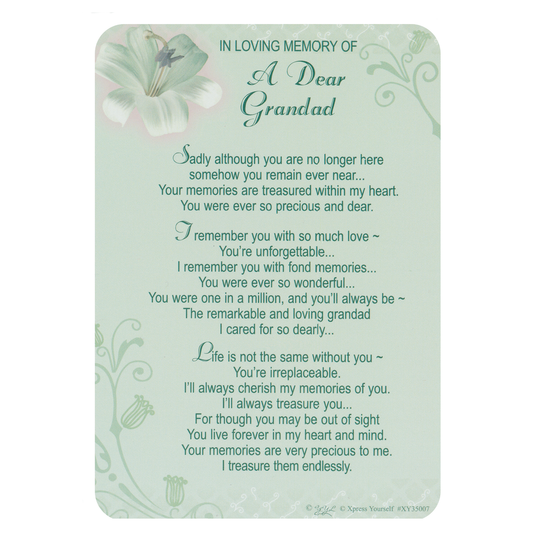 Graveside Memorial Card Loving Memory Grandad