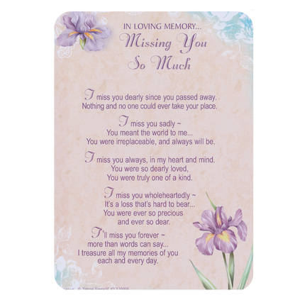 Graveside Memorial Card Loving Memory Missing You