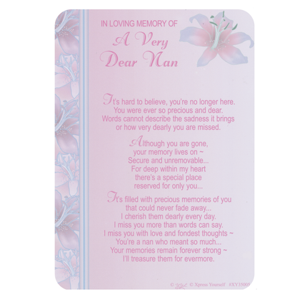 Graveside Memorial Card Loving Memory Nan