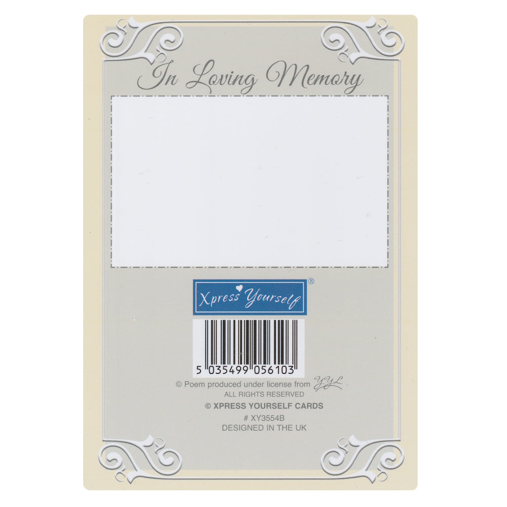 IN LOVING MEMORY... Nanna & Grandad graveside memorial card with a floral design and a heartfelt message.