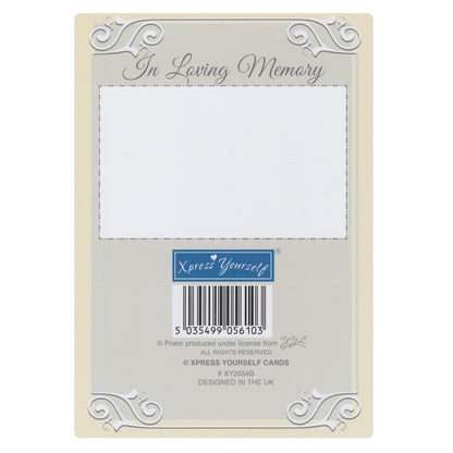 IN LOVING MEMORY... Nanna & Grandad graveside memorial card with a floral design and a heartfelt message.