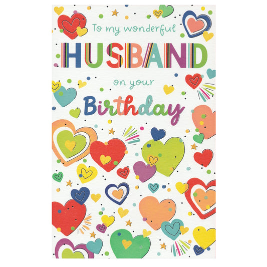 Birthday Card Husband Many Hearts
