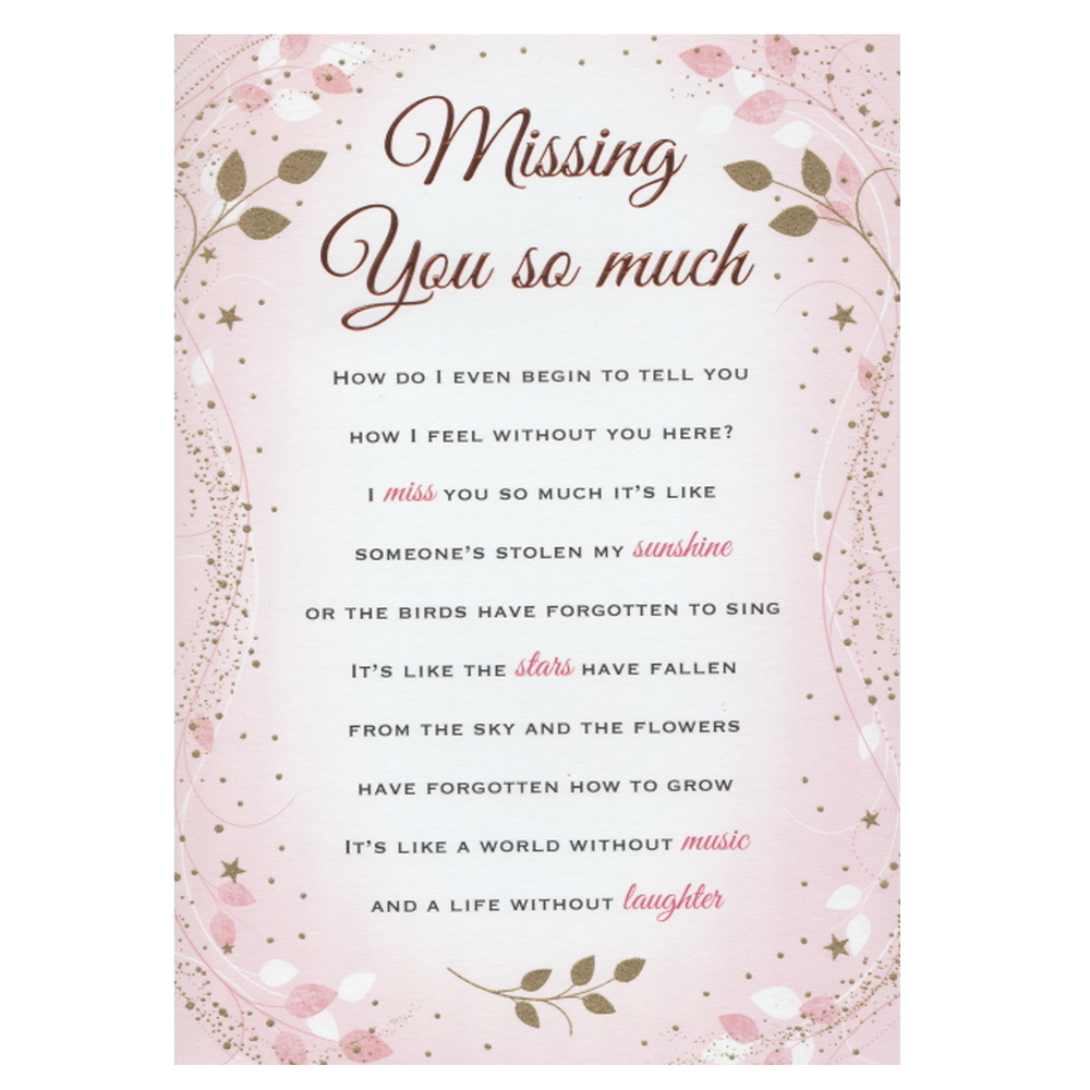 Missing You So Much Card