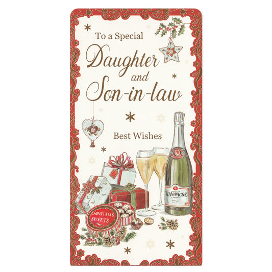 Christmas Money Gift Wallet with the text 'To a Special Daughter and Son-in-Law' 'Best Wishes'.