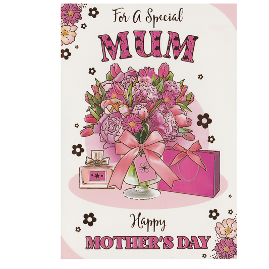 Mother's Day Card Mum Bouquet Perfume & Gift