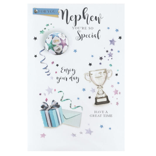 Birthday Card Nephew Trophy Football