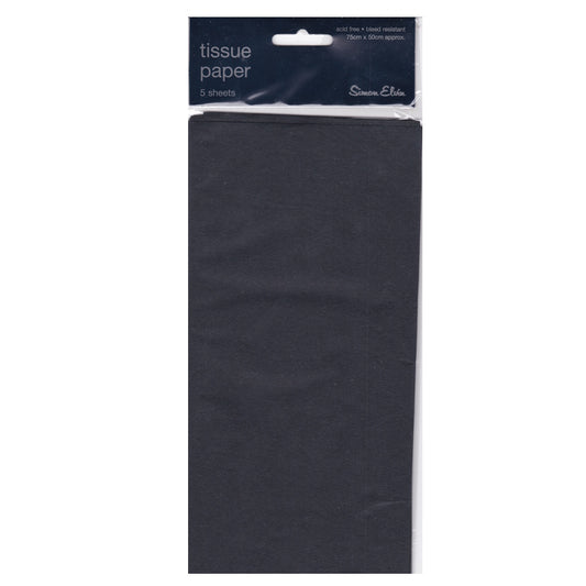 Simon Elvin Tissue Paper Wrap - Pk 5 Sheets Black 50cm x 75cm