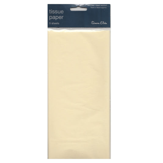 Simon Elvin Tissue Paper Wrap - Pk 5 Sheets Yellow 50cm x 75cm