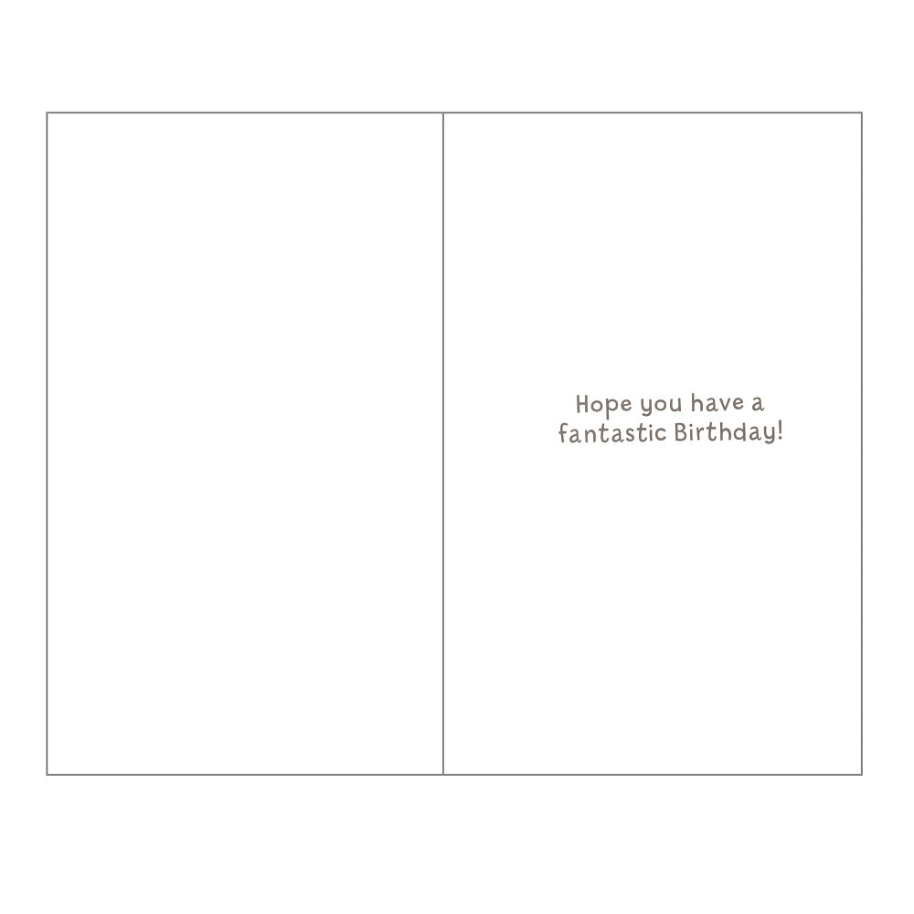 Front of this card features illustrations of four colourful iced cupcakes, paired with a message.