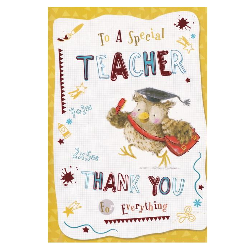 Thank You Teacher Card Everything