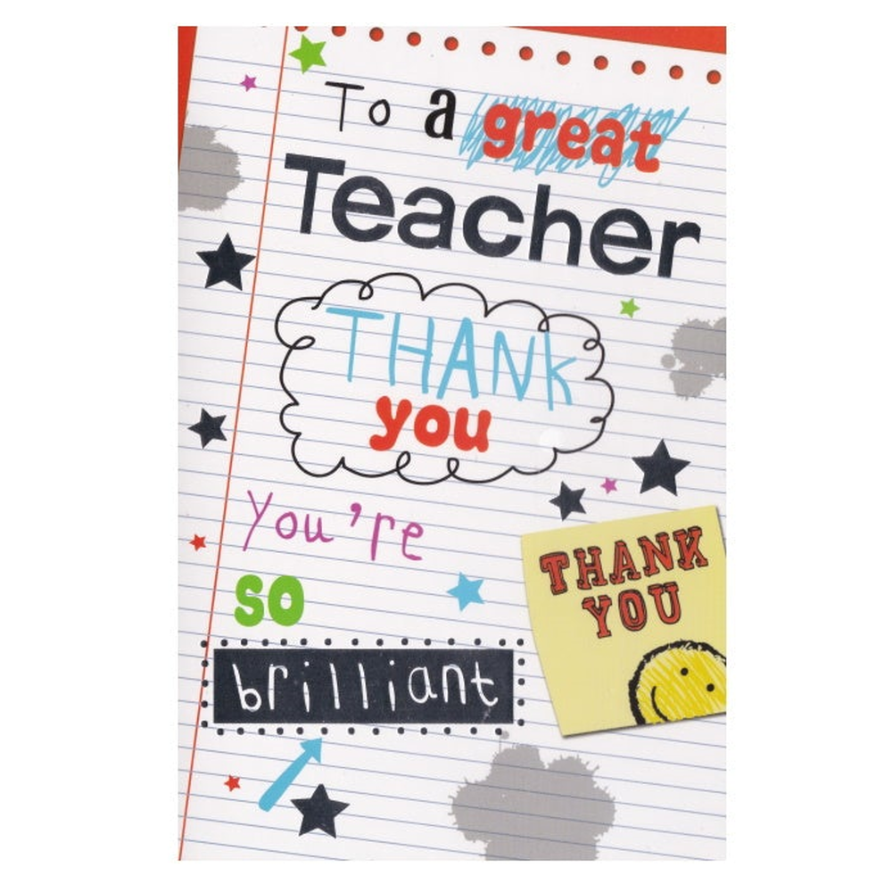 Thank You Teacher Card Great