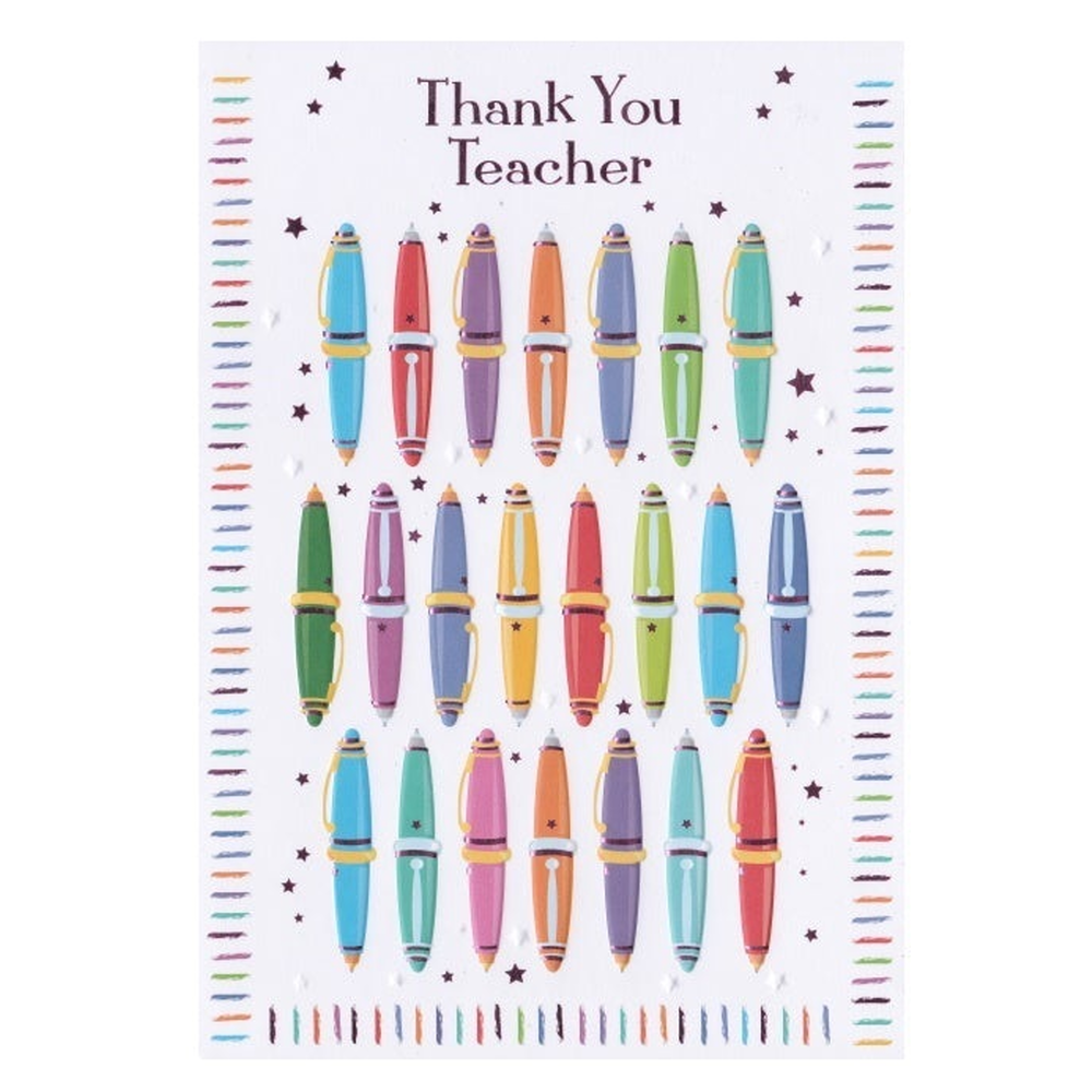 Thank You Teacher Card Pens