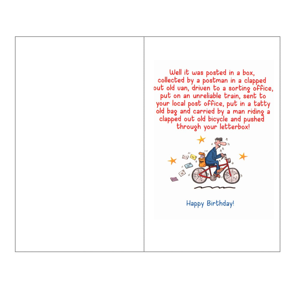 Front of this card features an illustration of a cartoon lion sat in a green armchair, paired with a message.