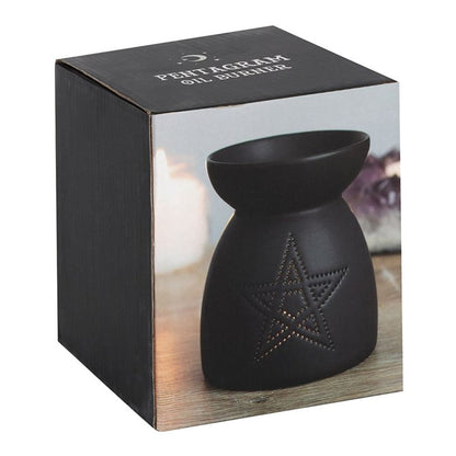 Black Pentagram Cut Out Oil Burner