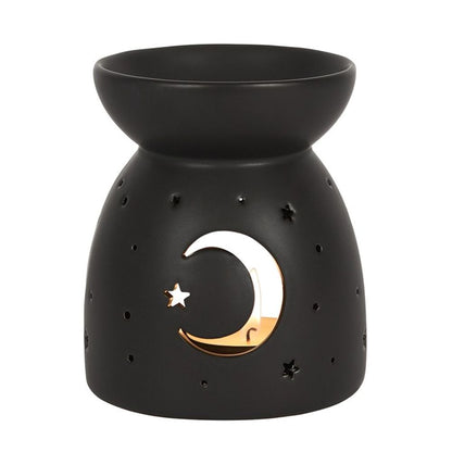 Black Mystical Moon Cut Out Oil Burner