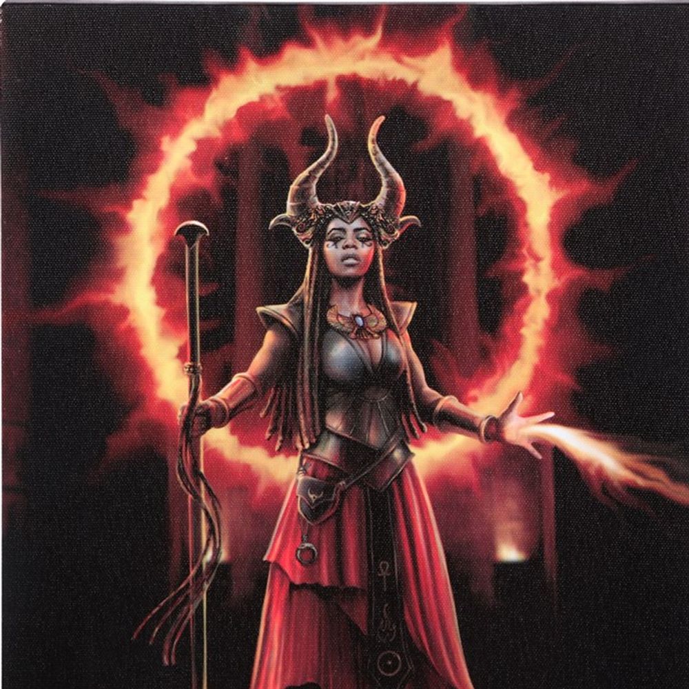 19x25cm Fire Element Sorceress Canvas Plaque by Anne Stokes