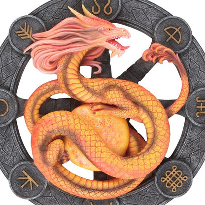 Litha Dragon Resin Wall Plaque by Anne Stokes