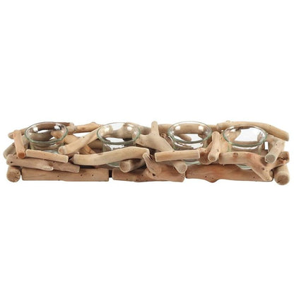 4pc Driftwood Candle Holder