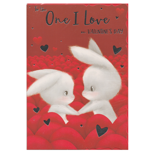 Valentine's Card One I Love Bunnies