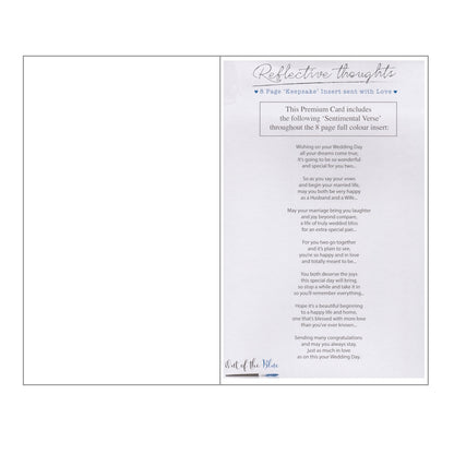 Front of this card features an illustration of two foxes with flowers, with the text 'On Your Wedding Day With Love'.