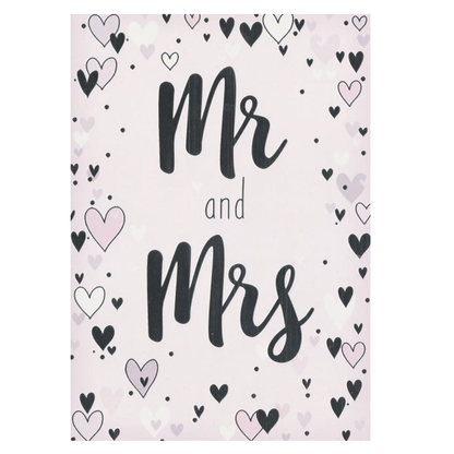 Wedding Card Mr & Mrs Hearts