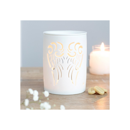 White Angel Wings Cut Out Oil Burner