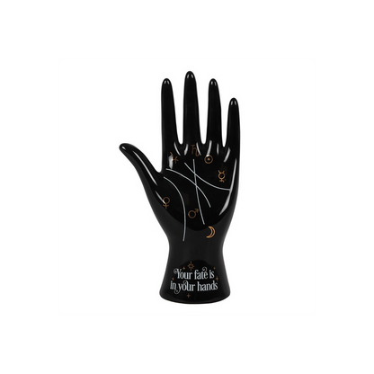 Black Ceramic Palmistry Hand Ornament