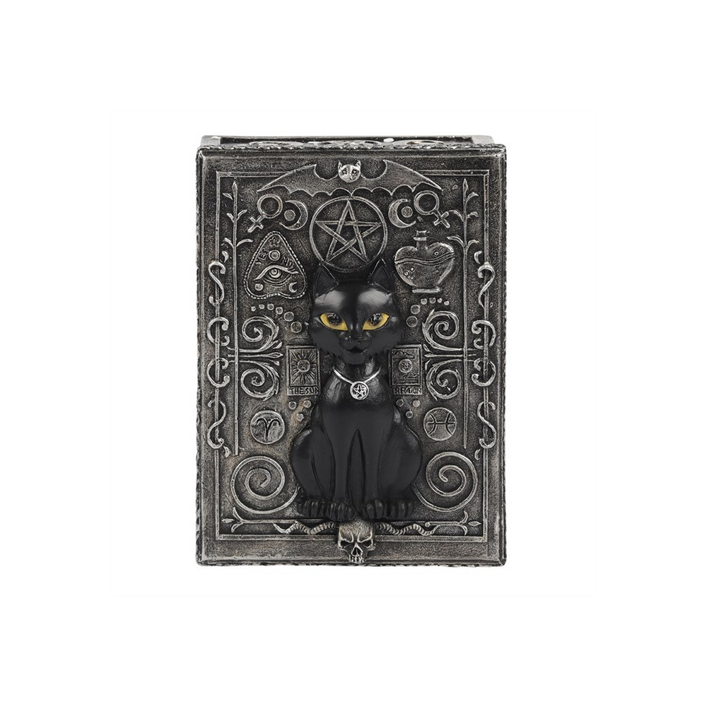 Gothic Black Cat Resin Storage Box