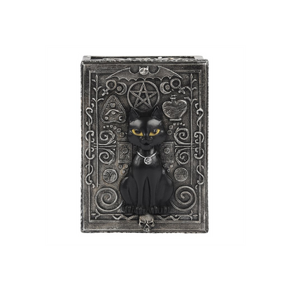 Gothic Black Cat Resin Storage Box