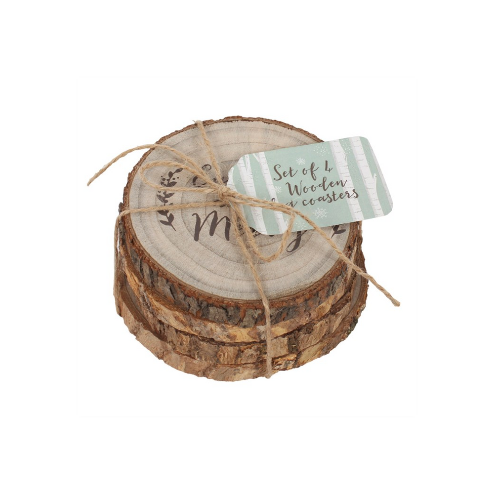 Set of 4 Printed Log Coasters