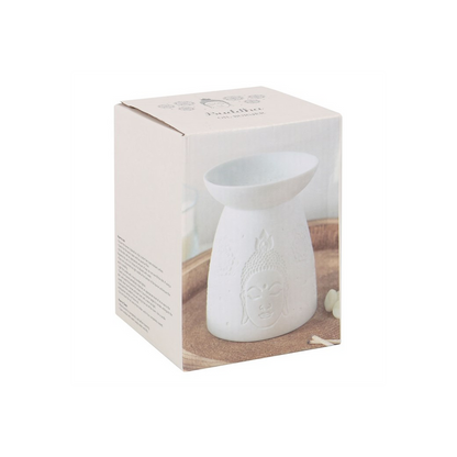 White Ceramic Buddha Face Oil Burner