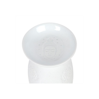 White Ceramic Buddha Face Oil Burner