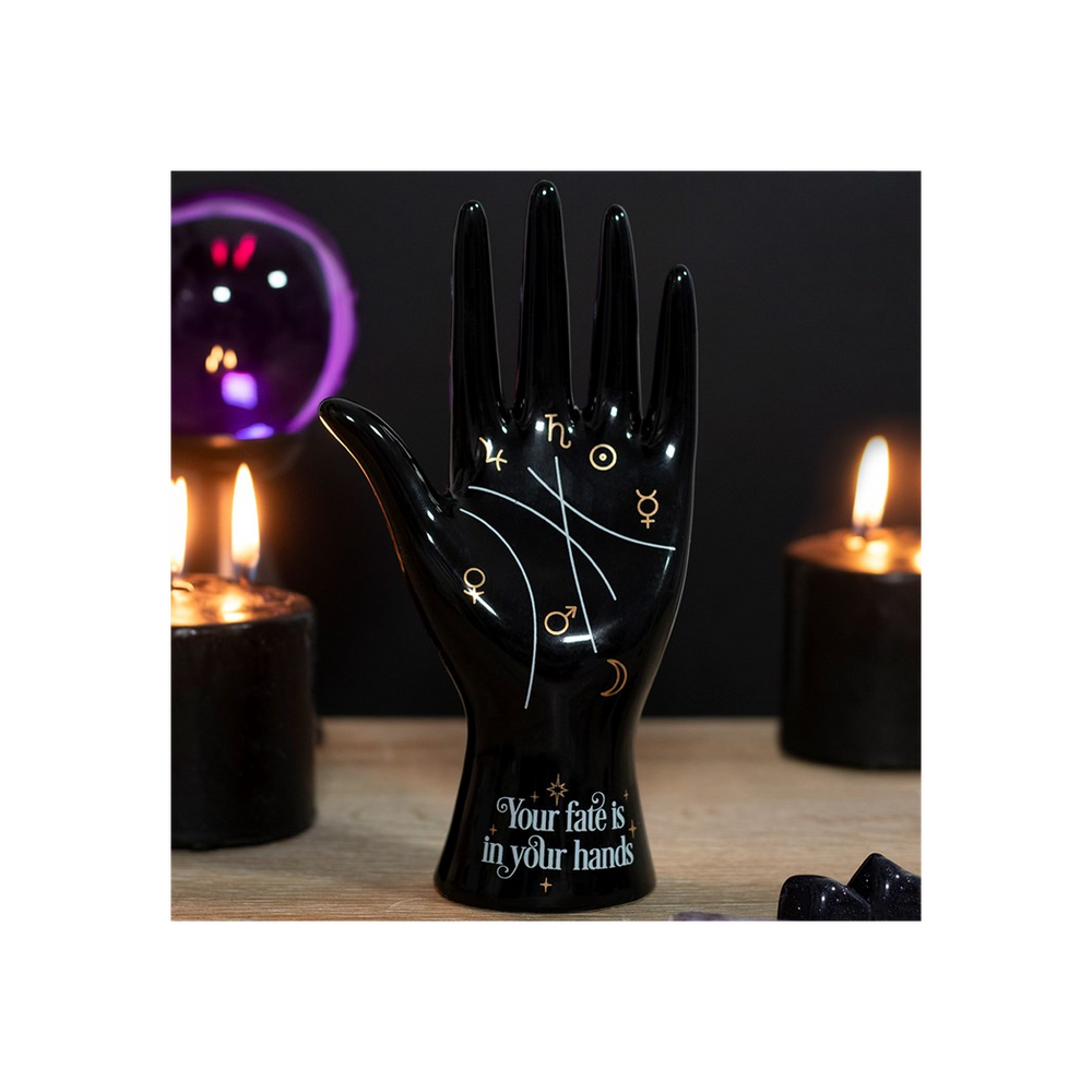 Black Ceramic Palmistry Hand Ornament