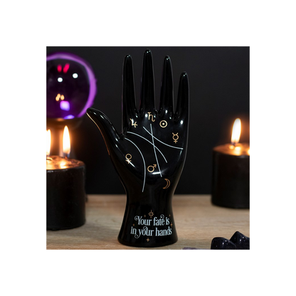 Black Ceramic Palmistry Hand Ornament