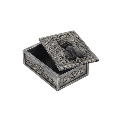 Gothic Black Cat Resin Storage Box