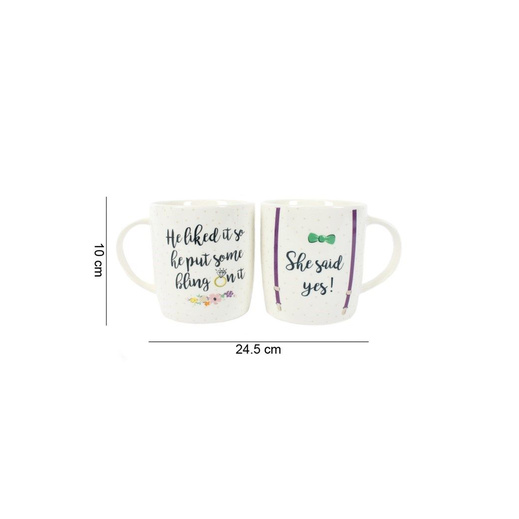 Set of 2 She Said Yes Mugs