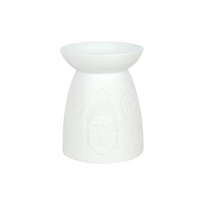 White Ceramic Buddha Face Oil Burner