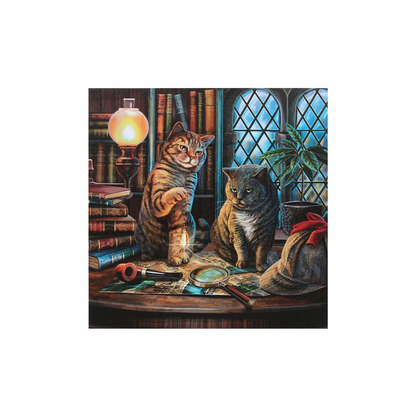 Purrlock Holmes Light Up Canvas Plaque by Lisa Parker