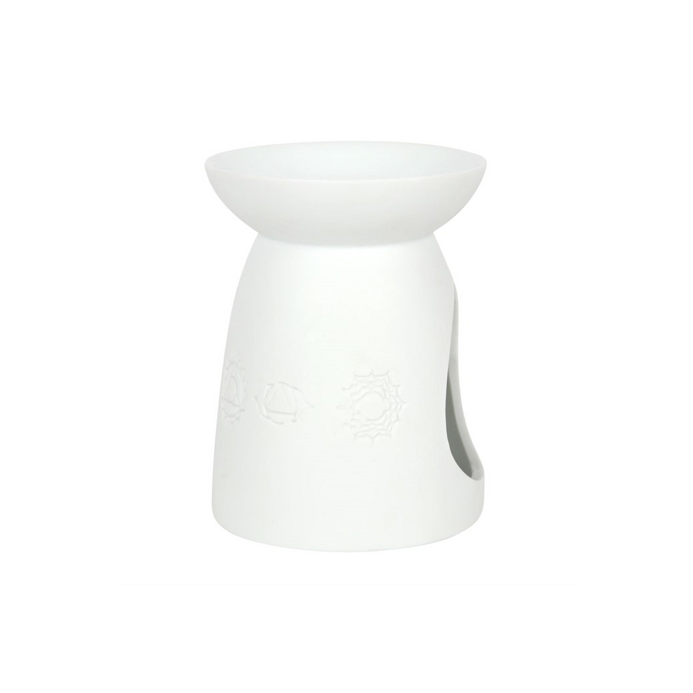 White Ceramic Seven Chakra Oil Burner