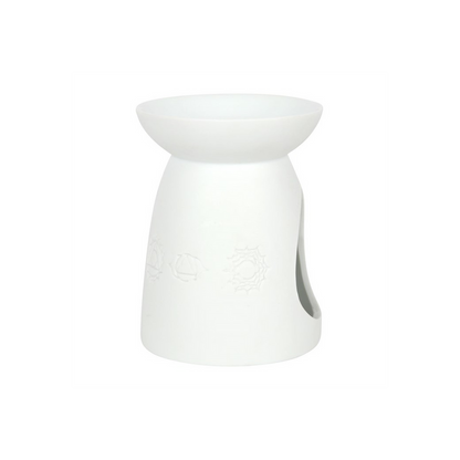 White Ceramic Seven Chakra Oil Burner