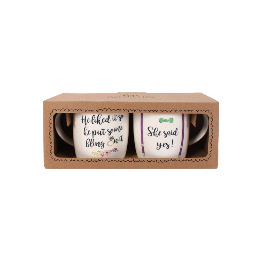 Set of 2 She Said Yes Mugs