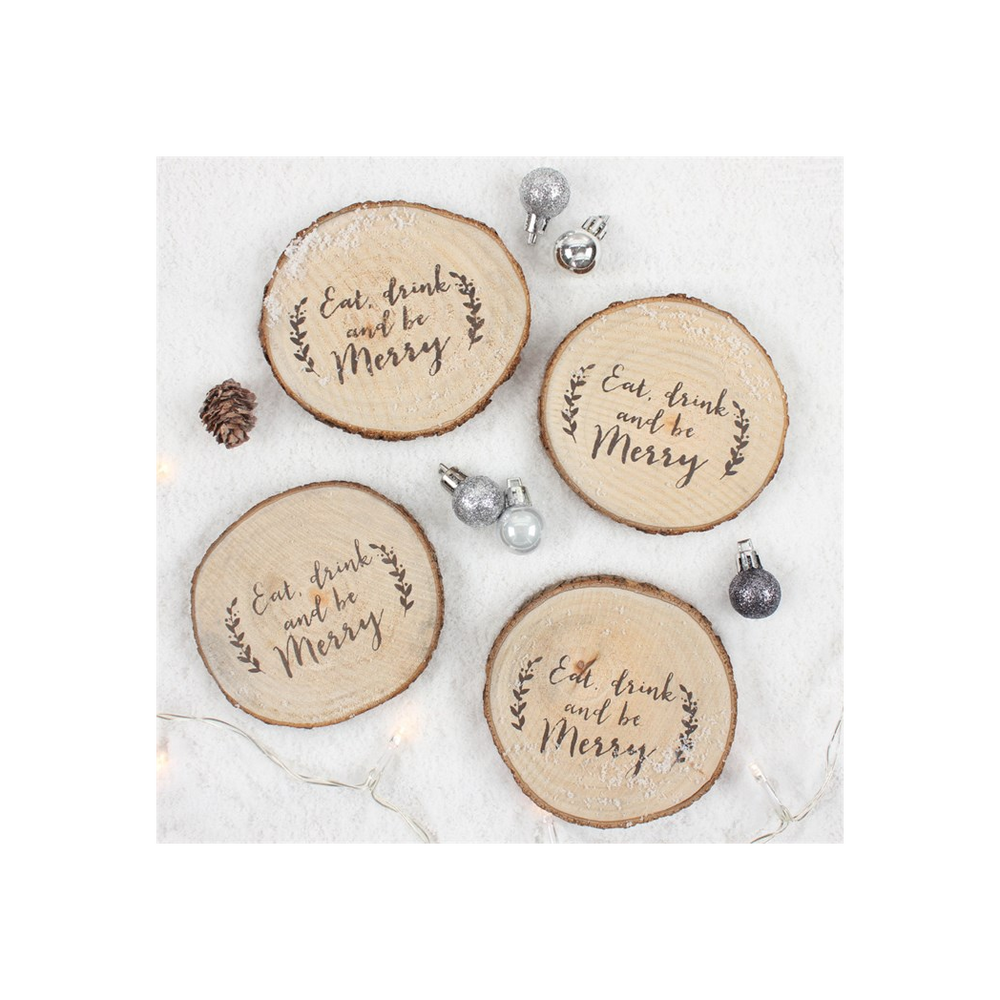 Set of 4 Printed Log Coasters