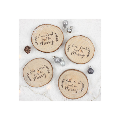 Set of 4 Printed Log Coasters