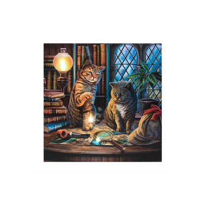 Purrlock Holmes Light Up Canvas Plaque by Lisa Parker