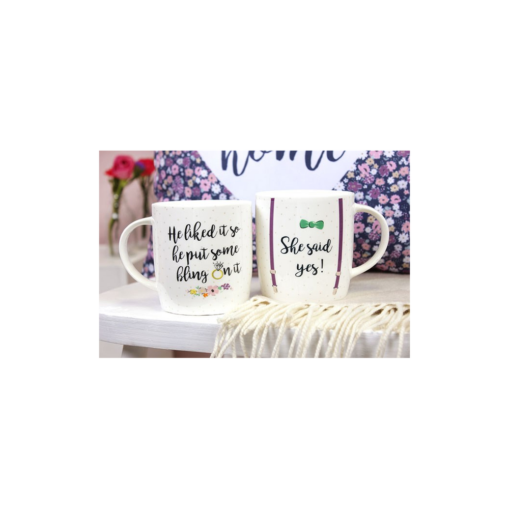 Set of 2 She Said Yes Mugs